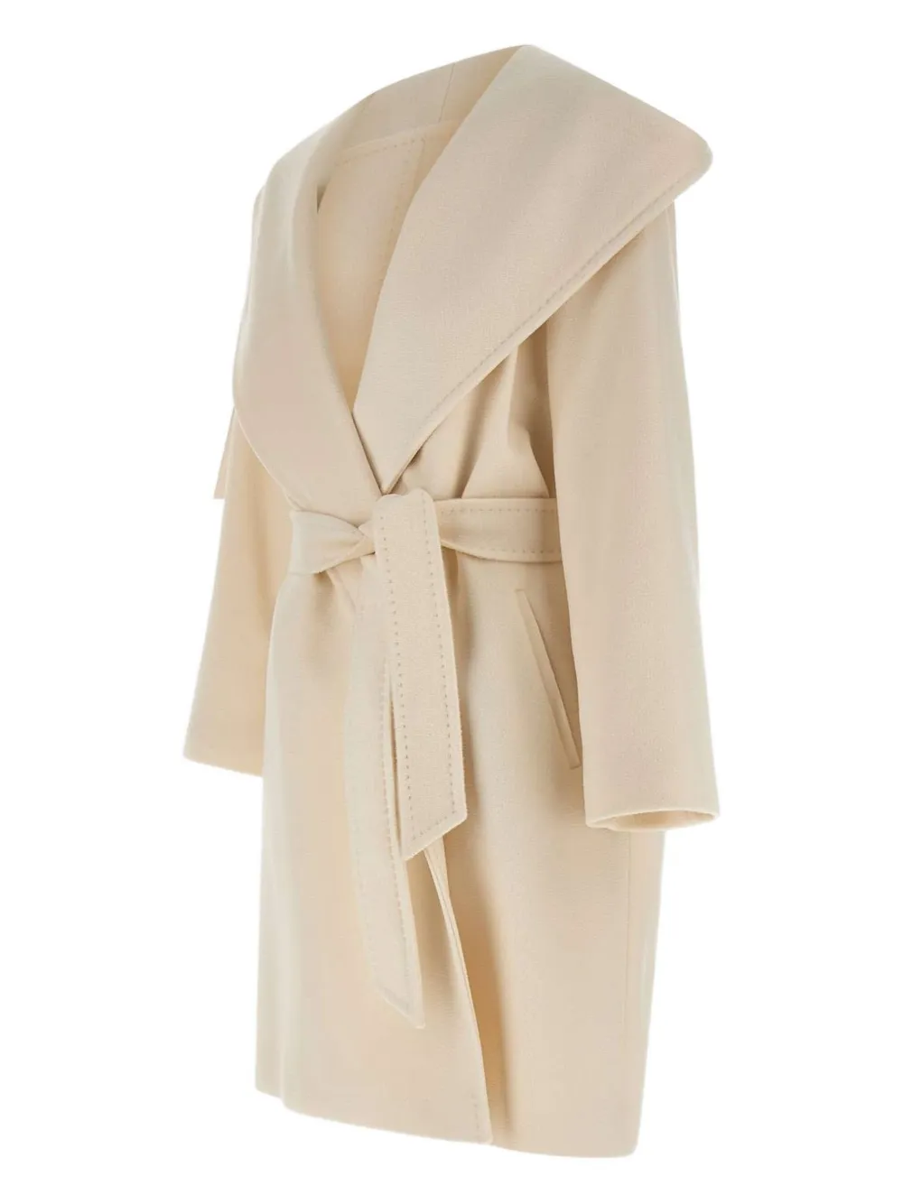 Max Mara hooded belted wool coat - Beige
