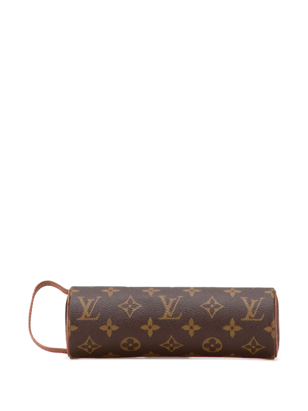 Pre-owned Louis Vuitton 1988 Monogram Trousse Ronde Pencil Case 20 Pouch In Brown