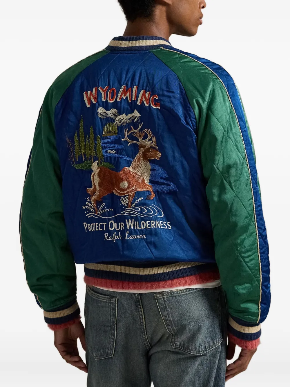Polo Ralph Lauren Embroidered Quilted Jacket In Multi