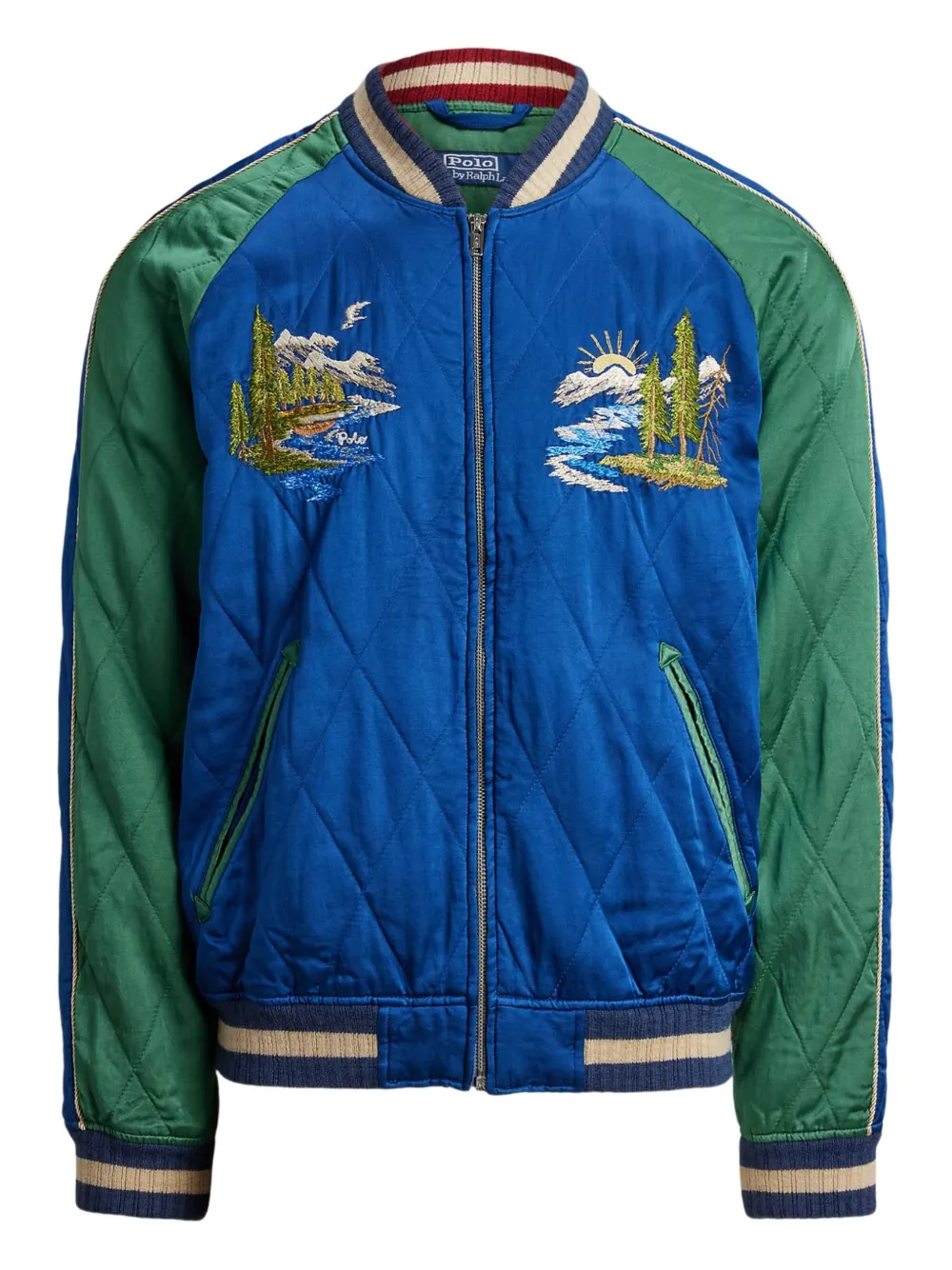 Polo Ralph Lauren embroidered quilted jacket | Blue | Image 1