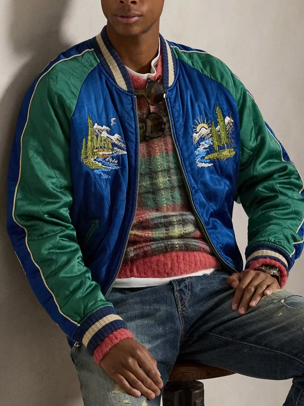 Polo Ralph Lauren Embroidered Quilted Jacket In Multi