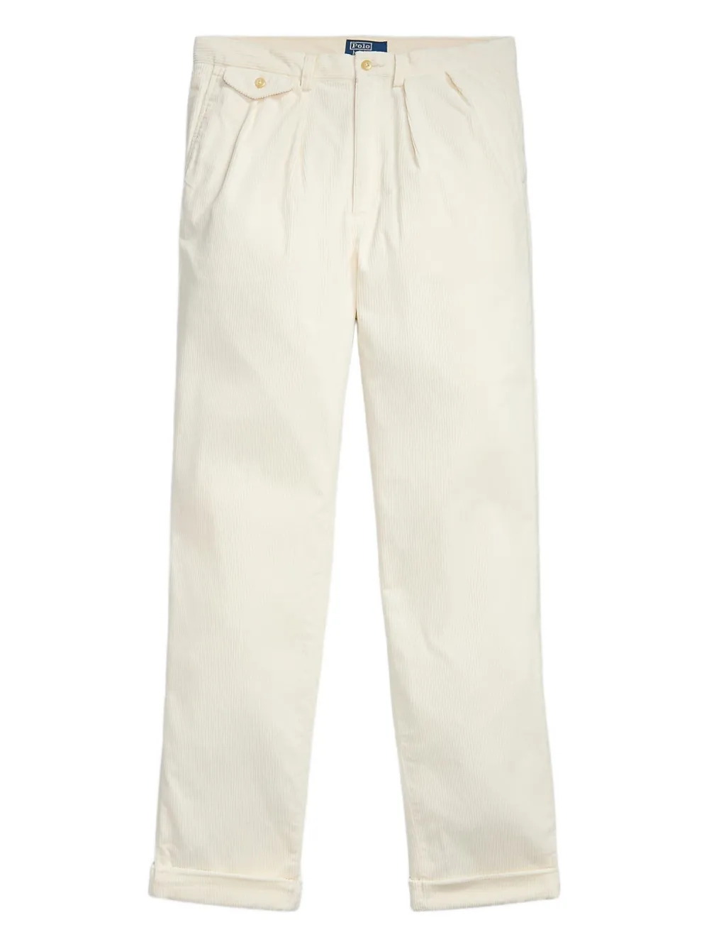 Polo Ralph Lauren Corduroy Pleated Trousers In White
