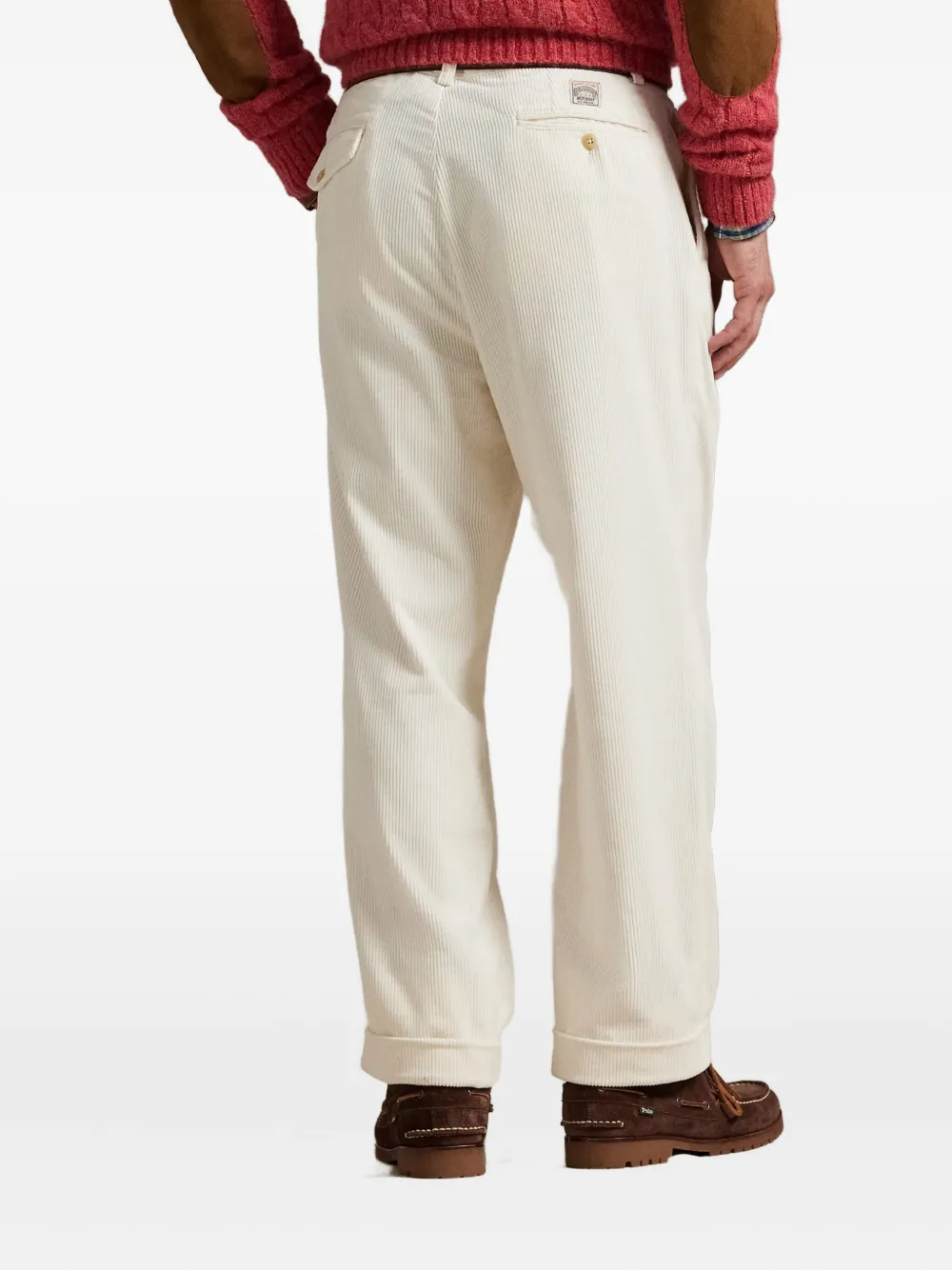 Polo Ralph Lauren Corduroy Pleated Trousers In White