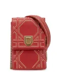 Christian Dior Pre-Owned 2017 Studded Lambskin Vertical Diorama crossbody bag - Red