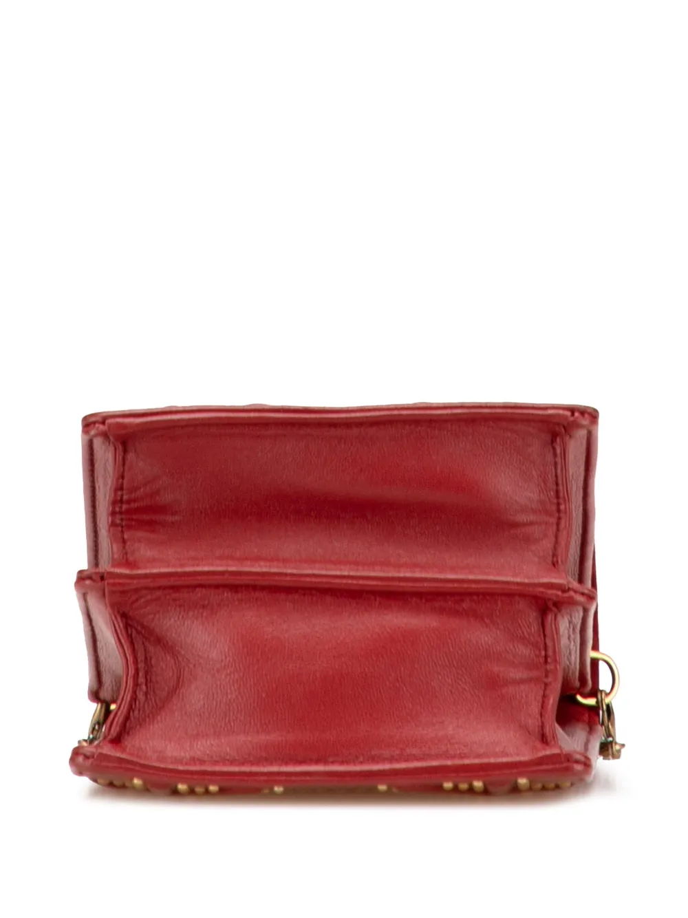 Dior Pre-owned 2017 Studded Lambskin Vertical Diorama Crossbody Bag in Red, view 4