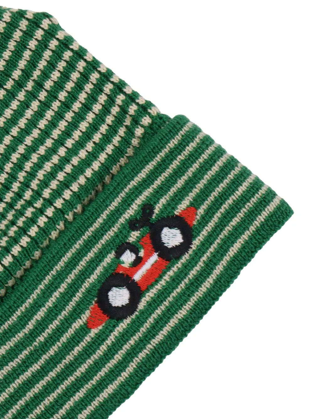 Bobo Choses Gebreide muts met raceauto Groen