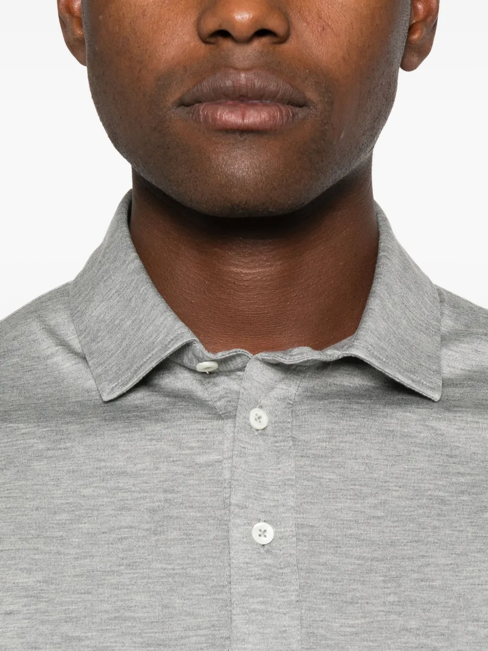 Brunello Cucinelli Poloshirt met knopenbies Grijs