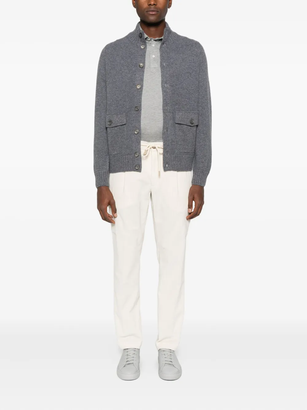 Brunello Cucinelli Poloshirt met knopenbies - Grijs
