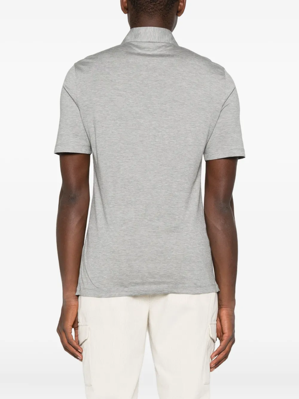 Brunello Cucinelli Poloshirt met knopenbies Grijs