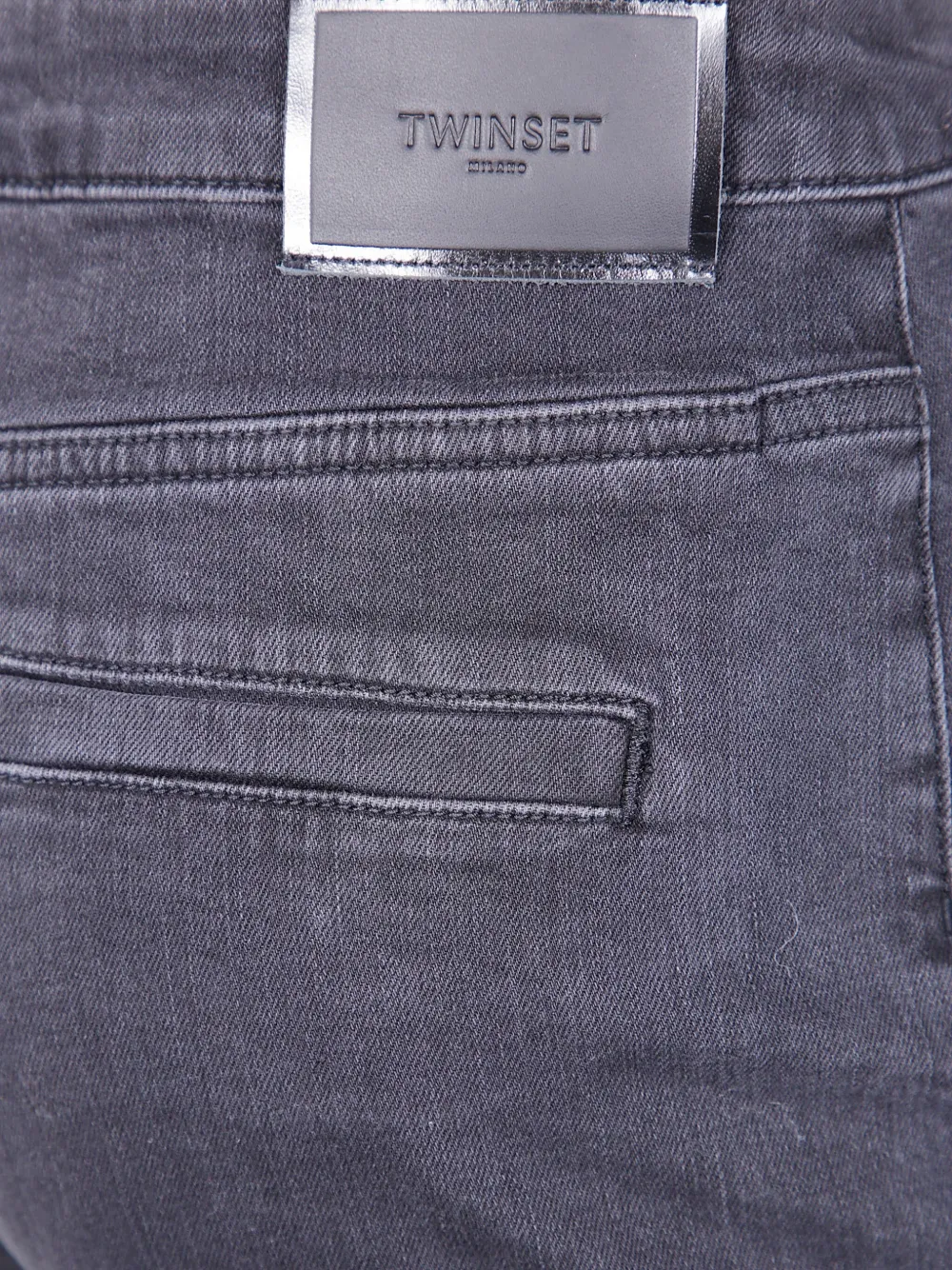 TWINSET Katoenen jeans met knopen Zwart