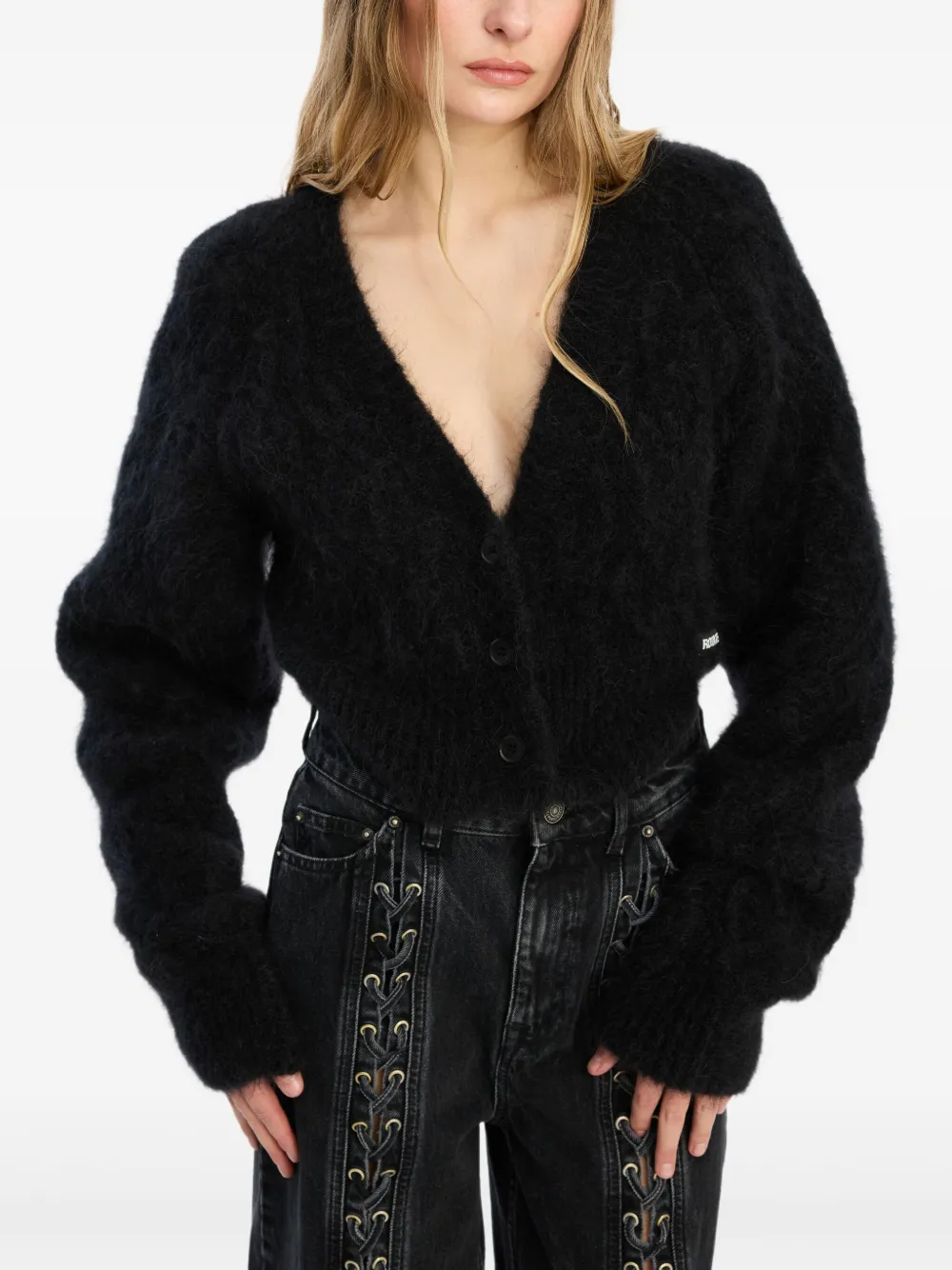 Rotate Birger Christensen V-neck Cardigan In Black
