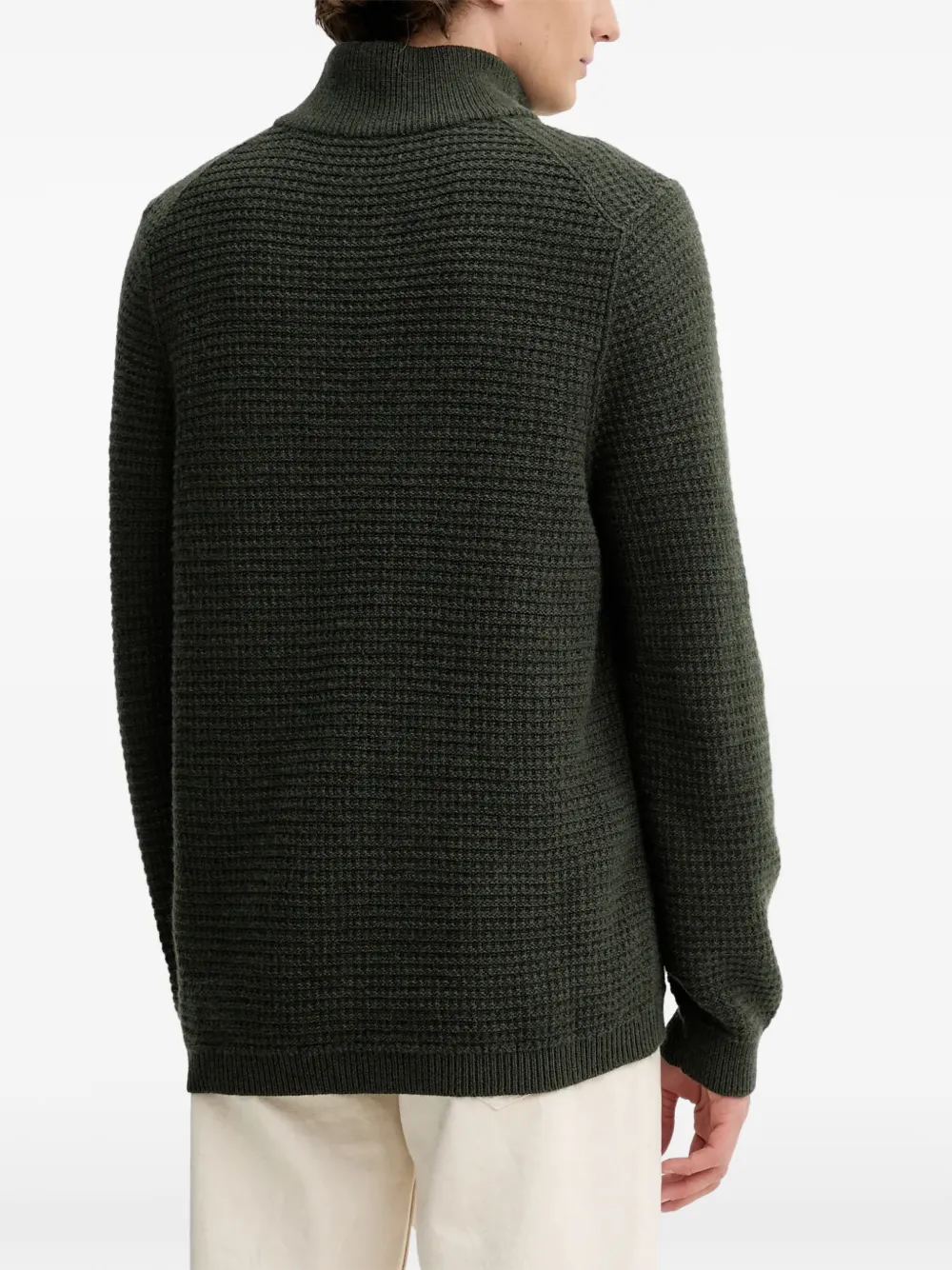  Marc O'polo Zip Textured Sweater - Green 
