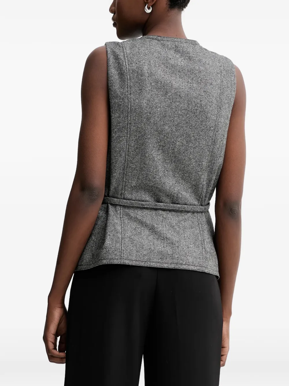 Button Belted Waistcoat