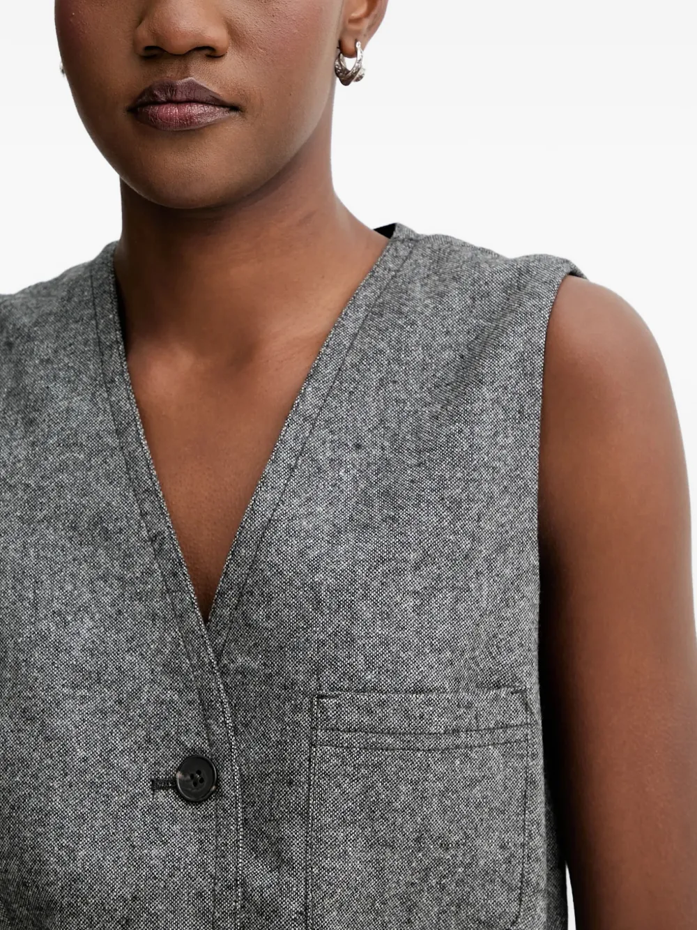 Button Belted Waistcoat