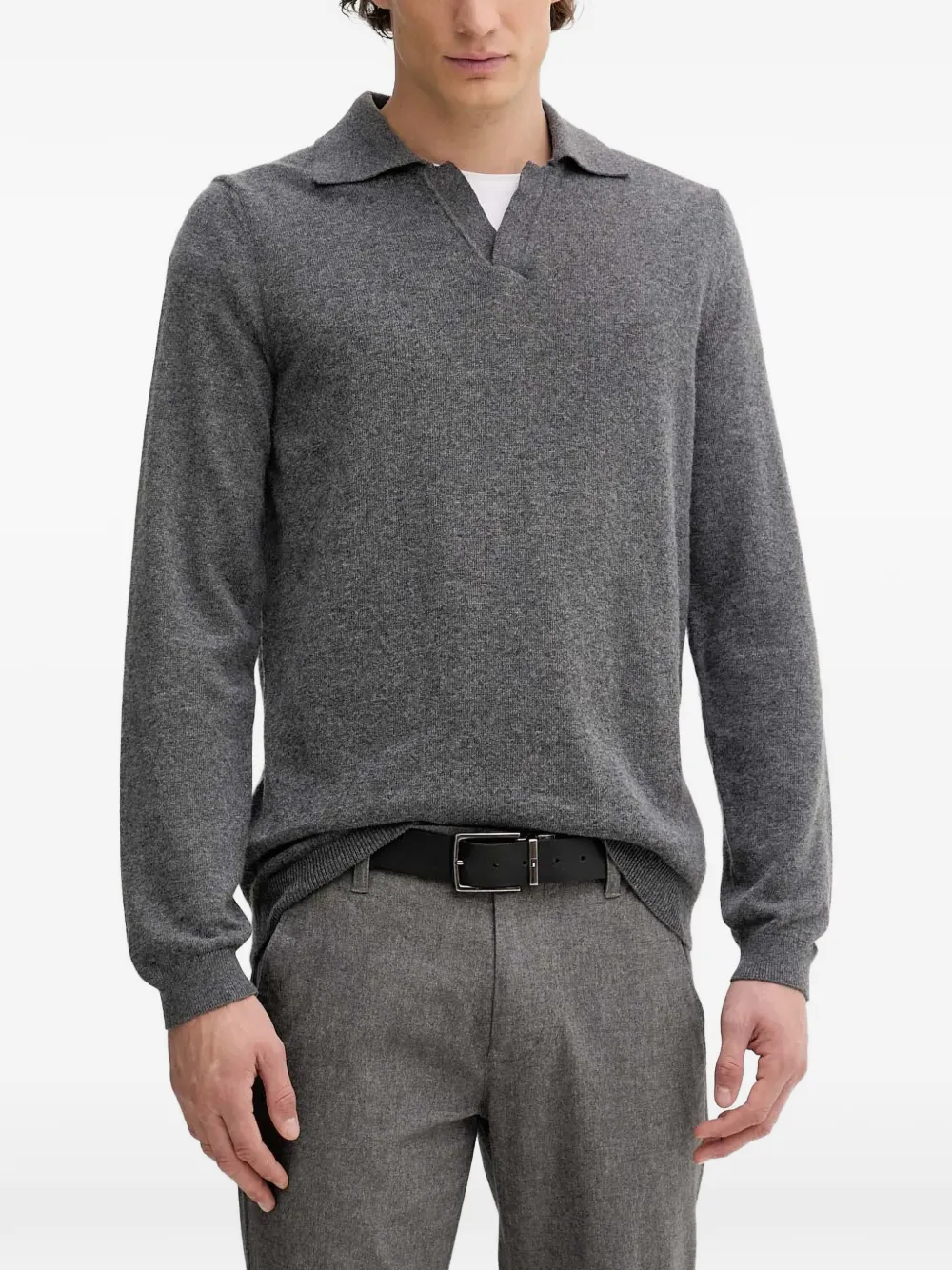 Marc O'Polo long-sleeve polo-collar sweater | Grey | Image 1