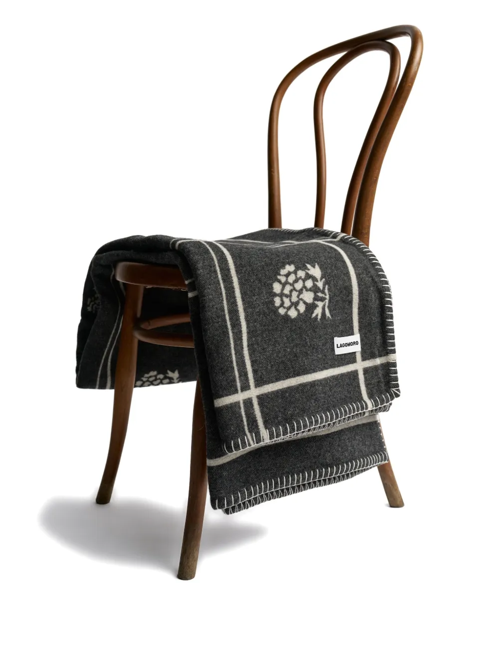 Lagomoro Joni Floral-print Blanket (200cm X 140cm) In Black