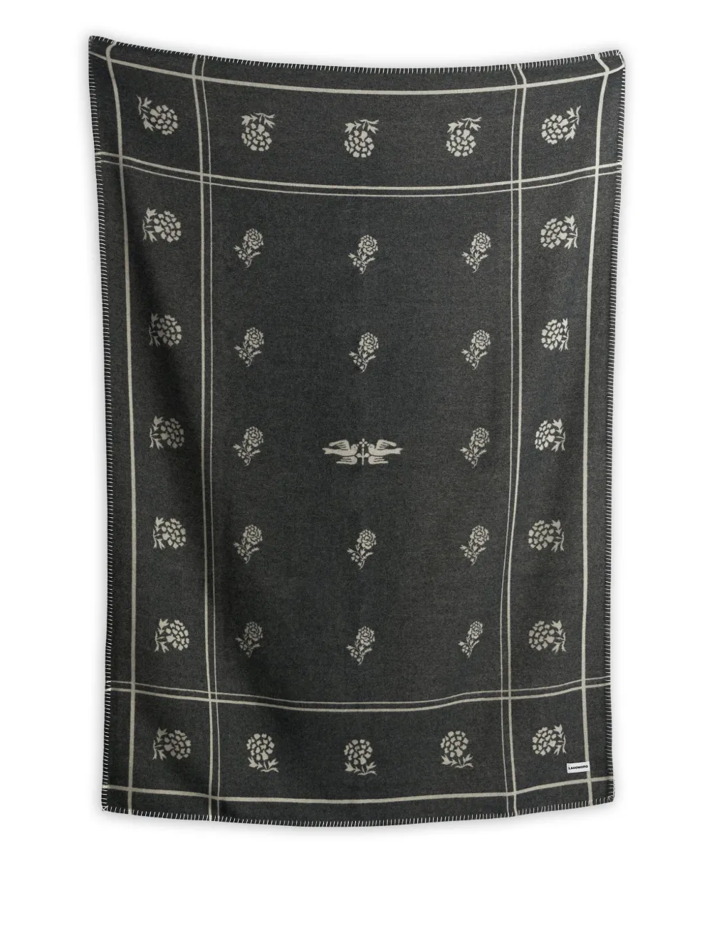 Lagomoro Joni floral-print blanket (200cm x 140cm) - Grau
