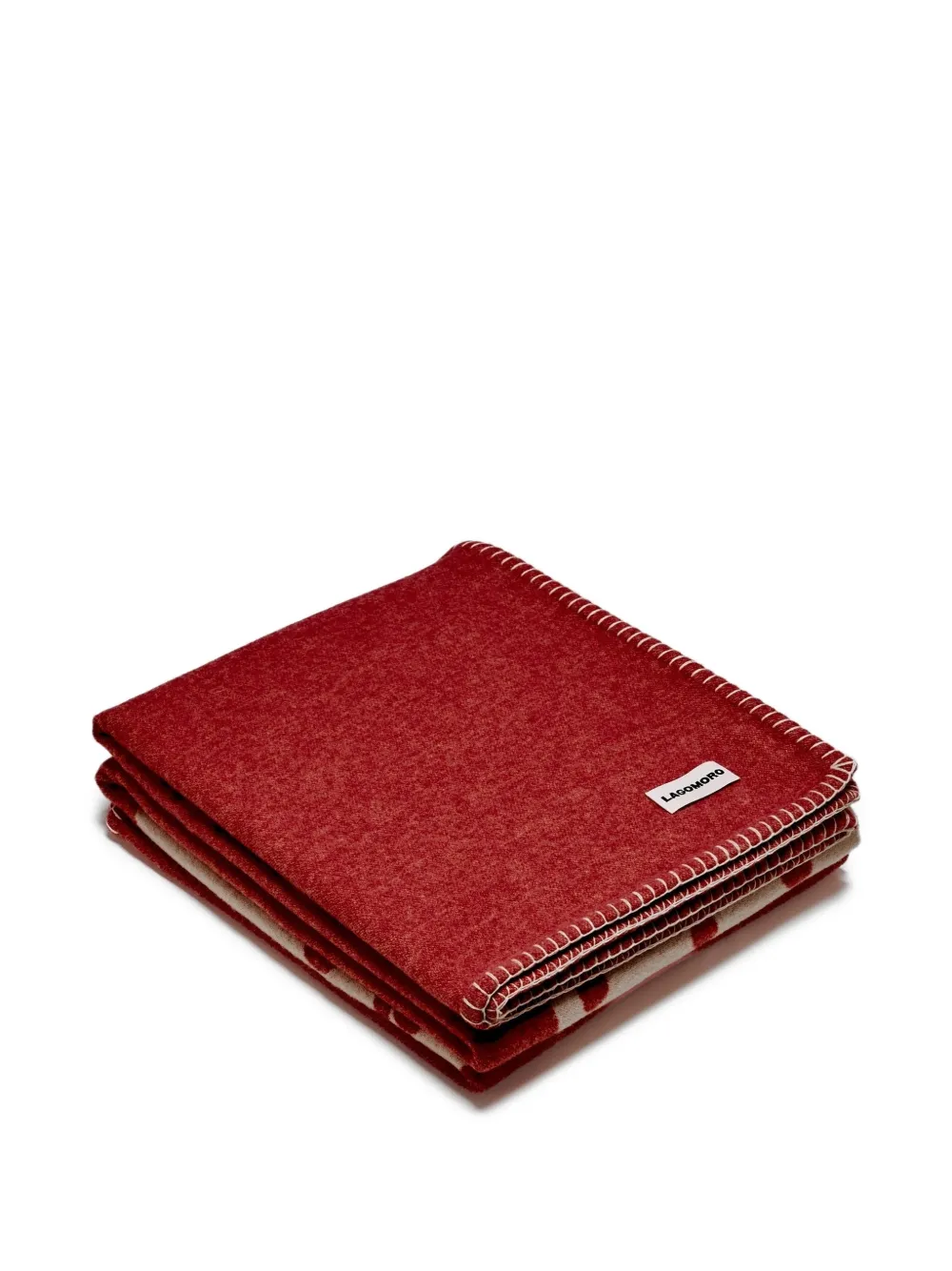 Lagomoro stitched graphic pascal blanket | Red | Image 1