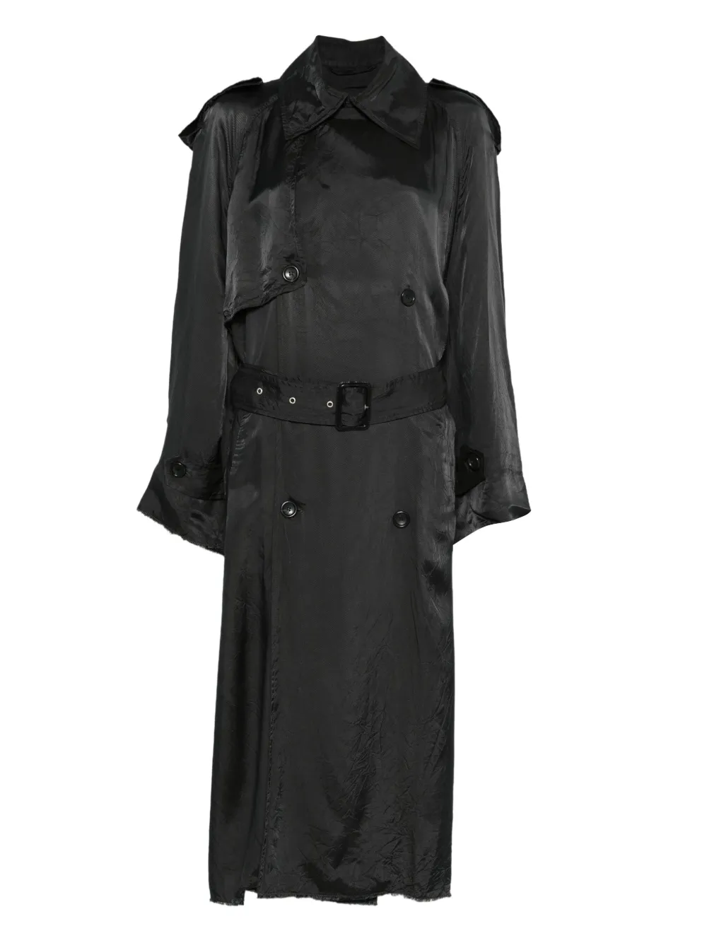 FEDERICO CINA abrigo con doble botonadura y cinturón | negro | Image 1