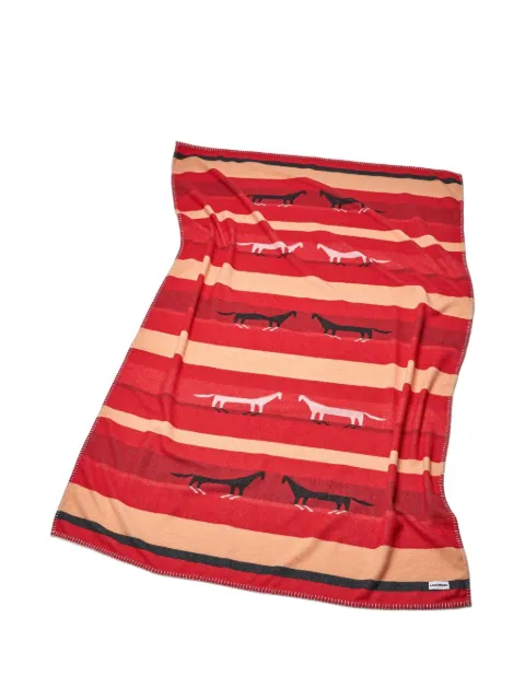 Lagomoro MOONRISE striped animal-print blanket (200cm x 140cm)