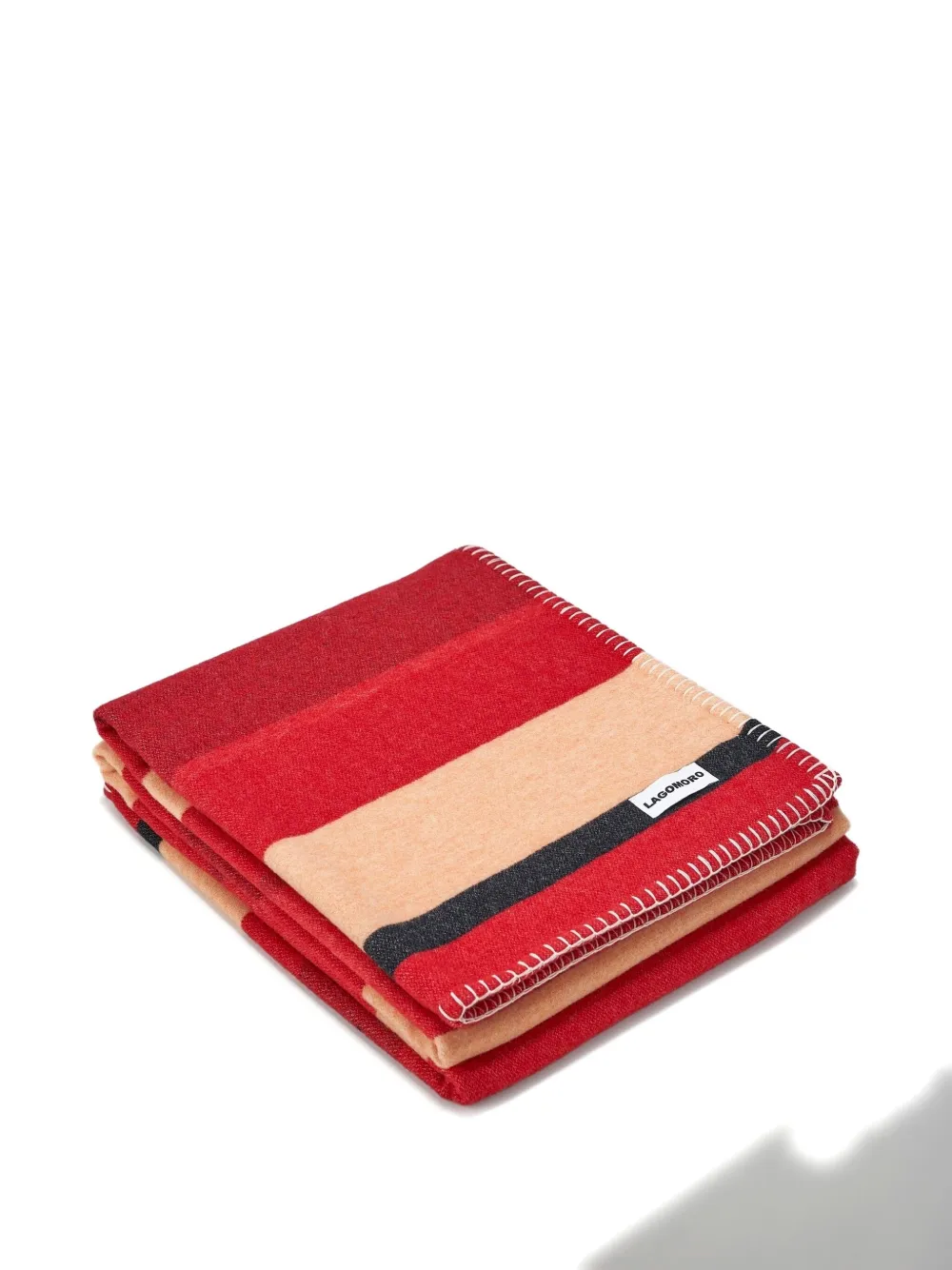 Lagomoro Moonrise Striped Animal-print Blanket (200cm X 140cm) In Red