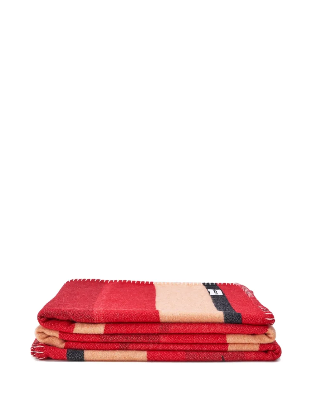 Lagomoro Moonrise Striped Animal-print Blanket (200cm X 140cm) In Red