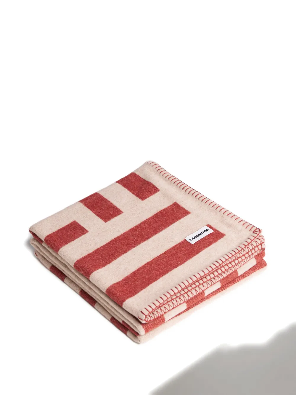 Lagomoro Ricci Striped Blanket (200cm X 140cm) In Red