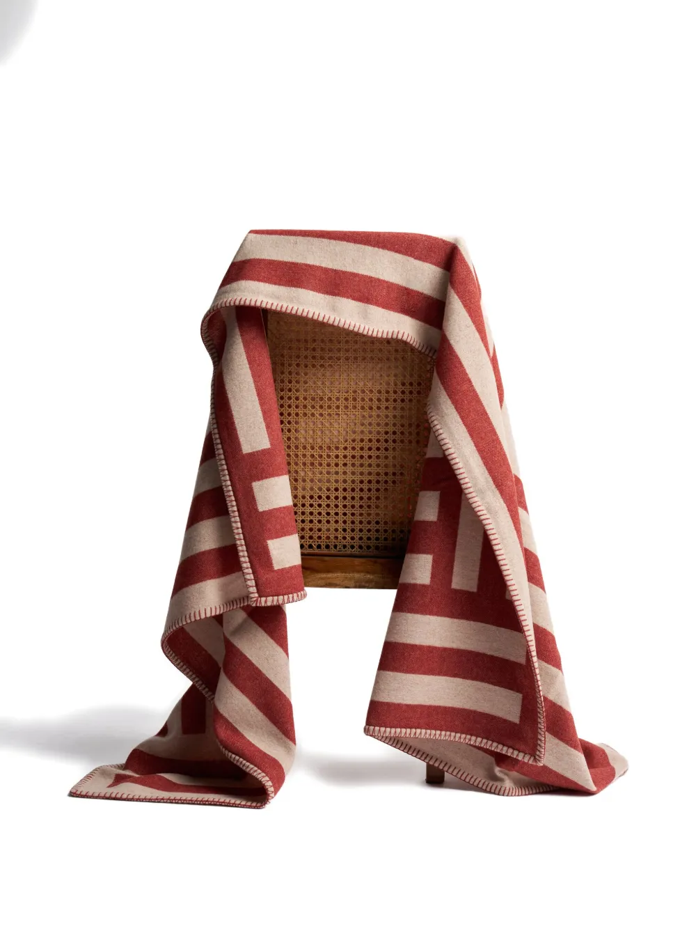 Lagomoro Ricci Striped Blanket (200cm X 140cm) In Red