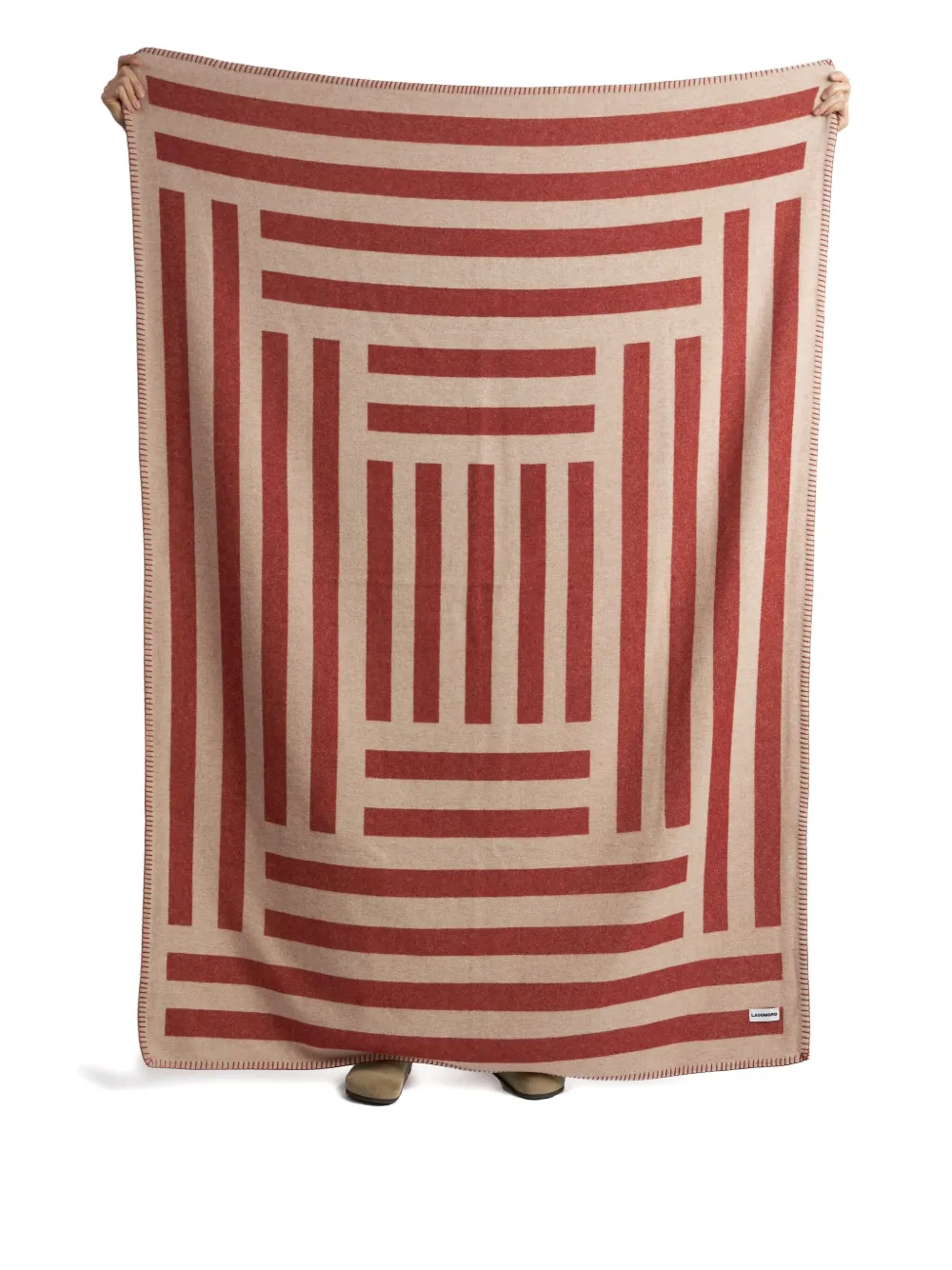 Lagomoro Ricci Striped Blanket (200cm X 140cm) In Red