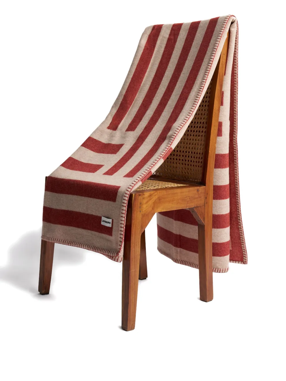 Lagomoro Ricci Striped Blanket (200cm X 140cm) In Red