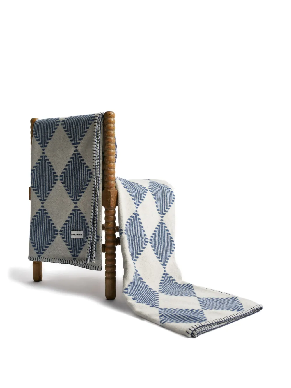 Lagomoro Argyle Patterned Blanket (200cm X 140cm) In Blue