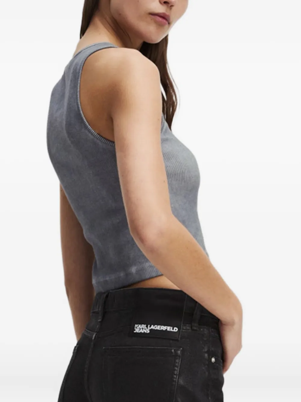 Karl Lagerfeld Jeans Geribbelde tanktop Grijs