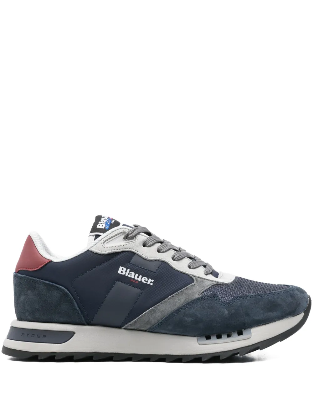 Blauer leather lace-up low-top sneakers Blauw