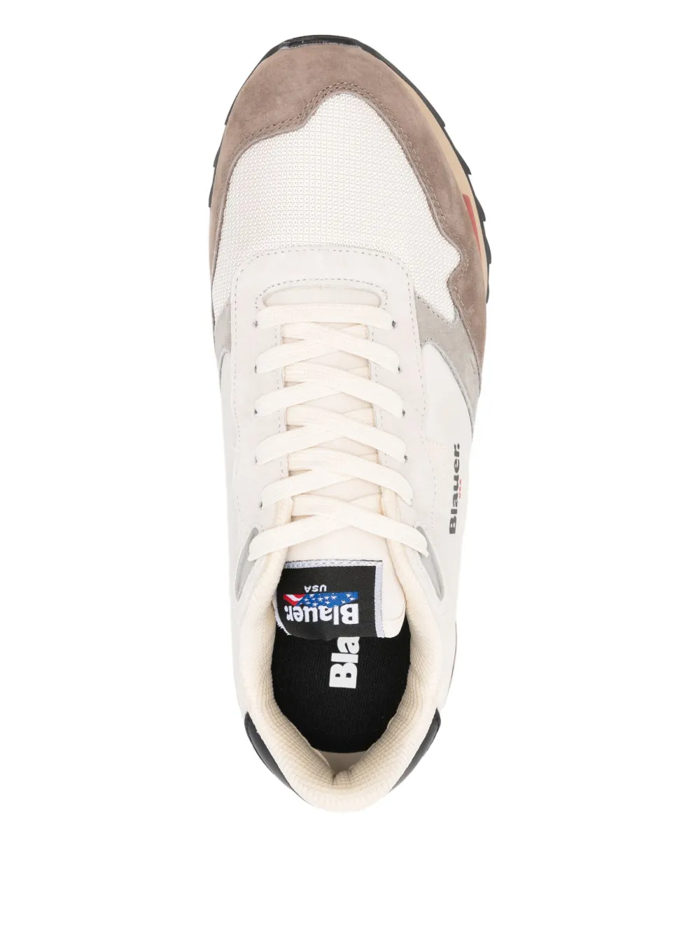 Blauer leather lace-up low-top sneakers Beige