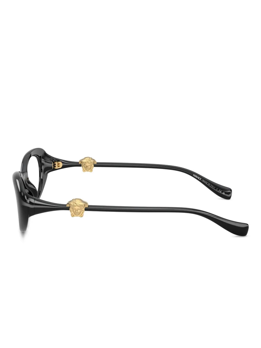 Versace Eyewear Bril met Medusa-detail en ovalen montuur Zwart