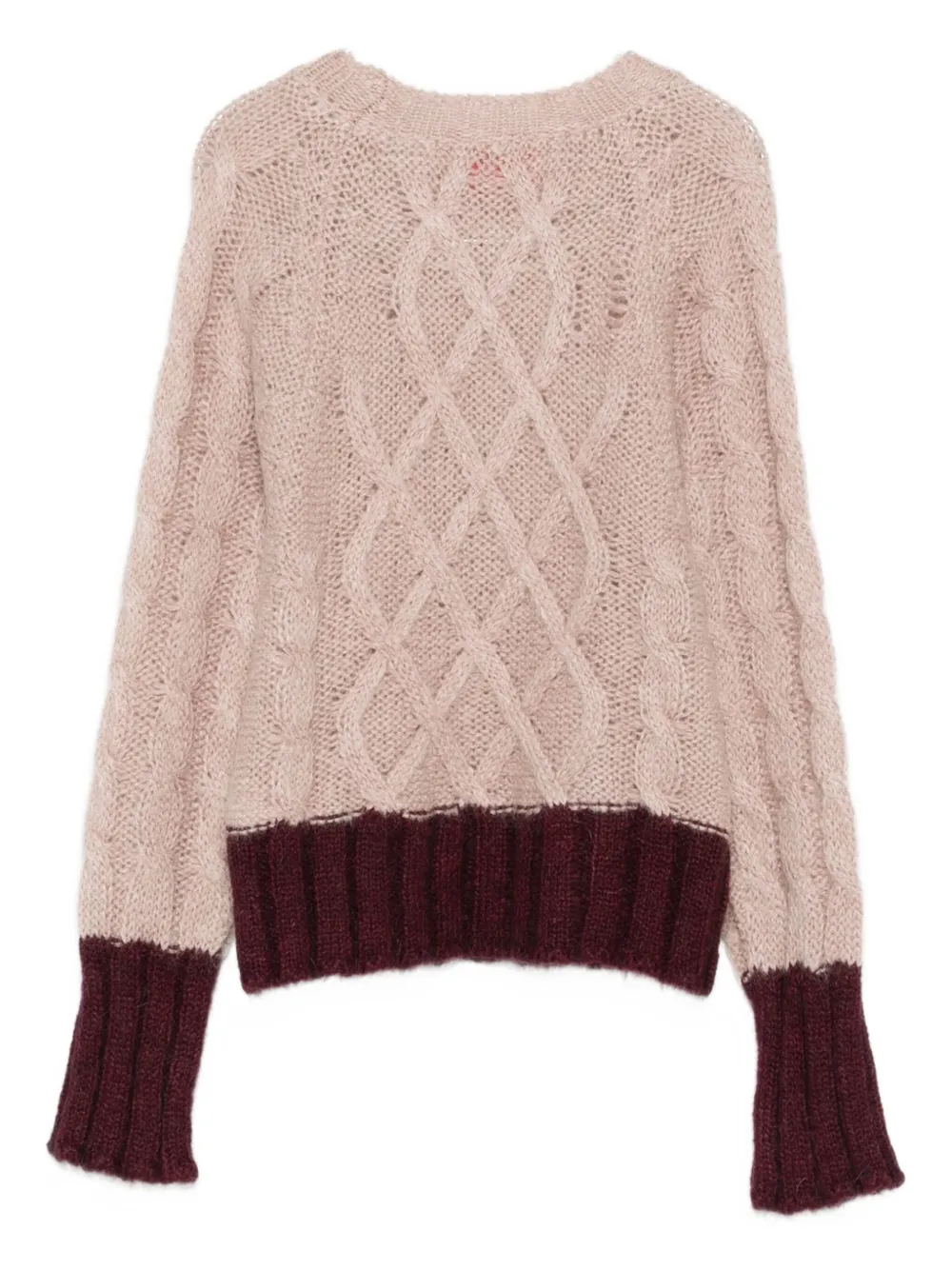 Merci Cable-knit Sweater In Pink