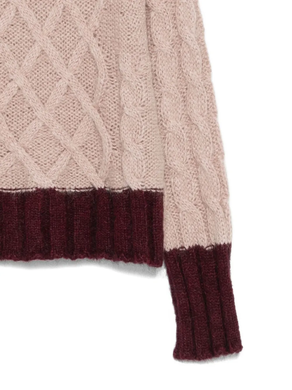 Merci Cable-knit Sweater In Pink