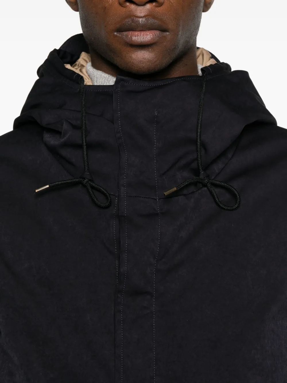 Ten C Hooded Parka In Blue
