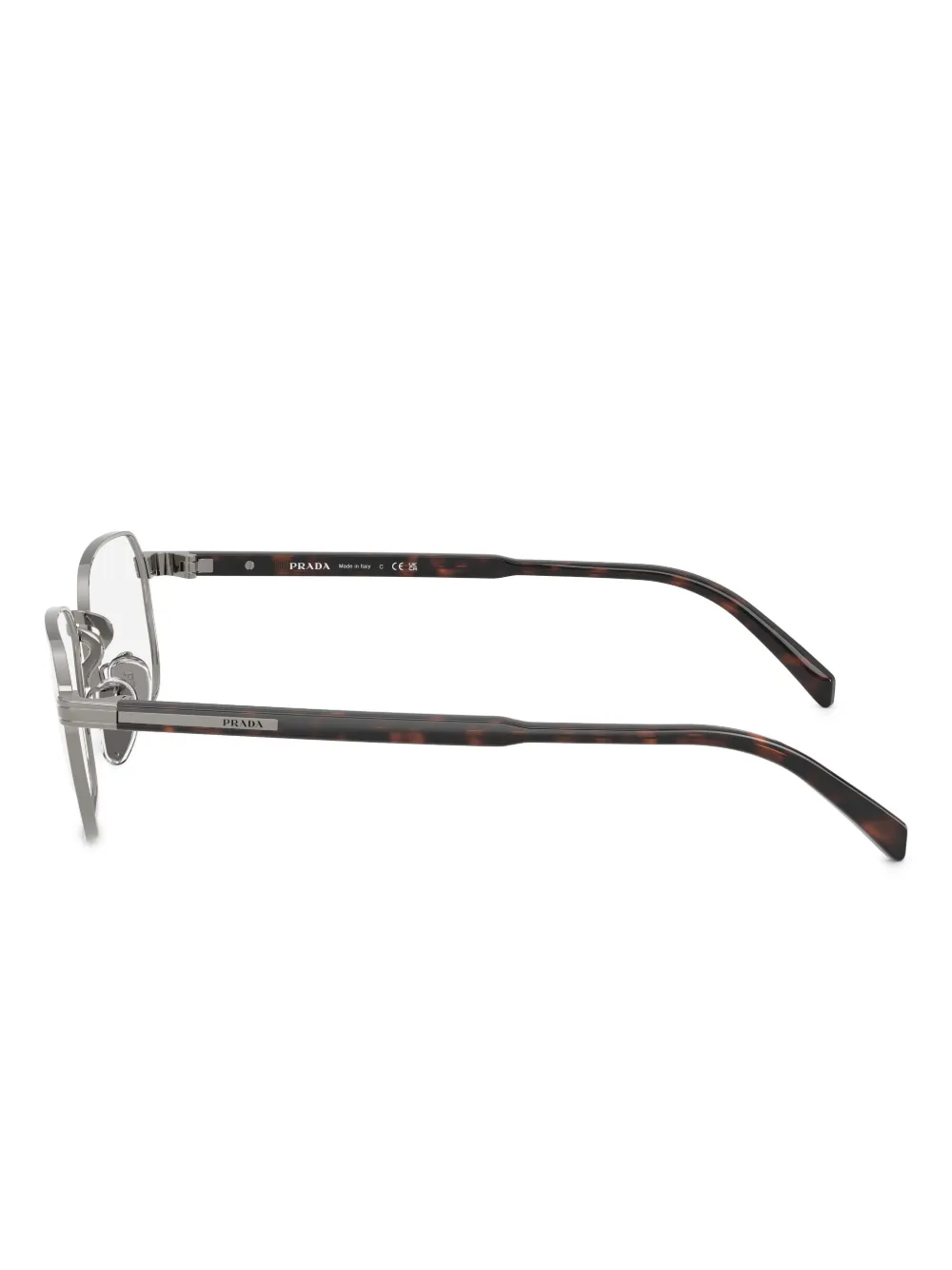 Prada Rectangle-frame Glasses In Metallic