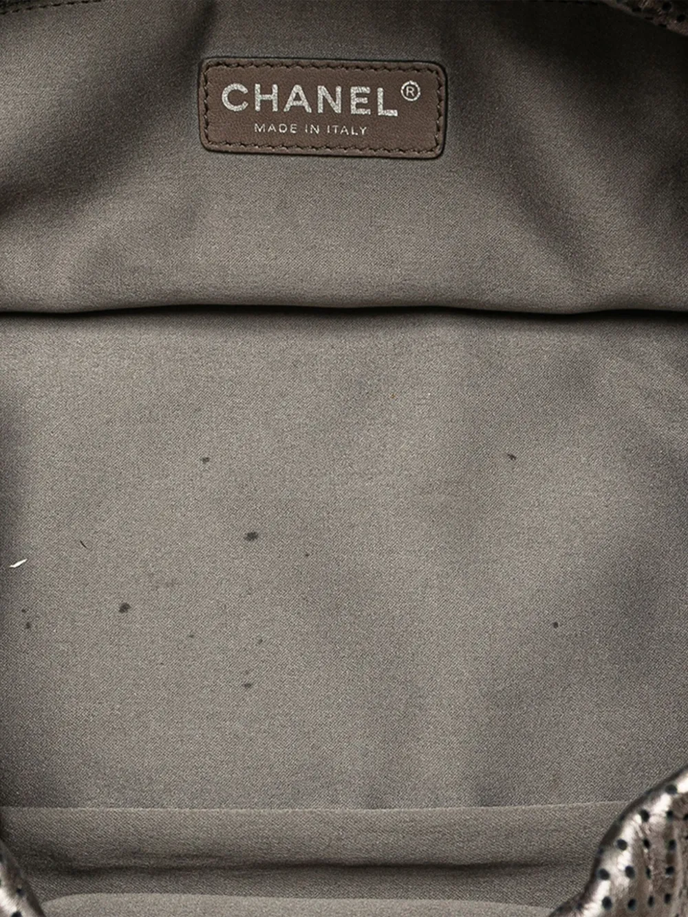 Pre-owned Chanel 2008-2009 Metallic Perforated Calfskin Drill Accordion Flap Shoulder Bag In Silver