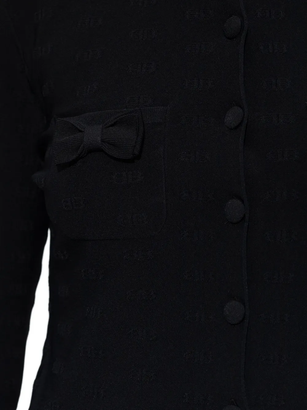 Balenciaga Vest met ruches en strik Zwart