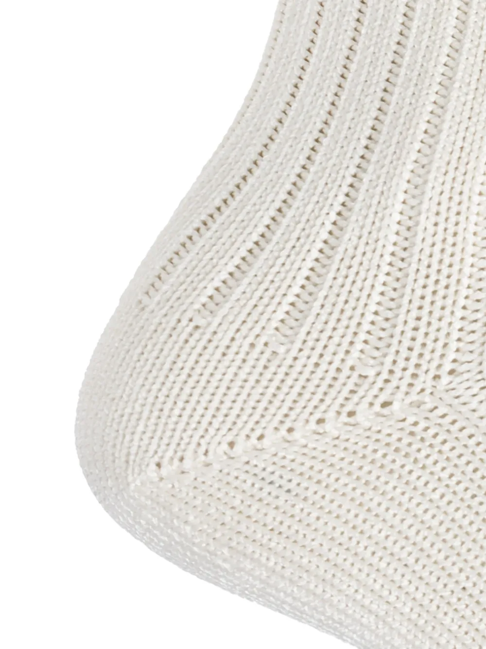 Lacoste Logo-embroidered Ribbed Socks In White