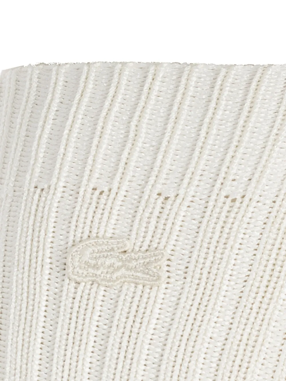 Lacoste Logo-embroidered Ribbed Socks In White