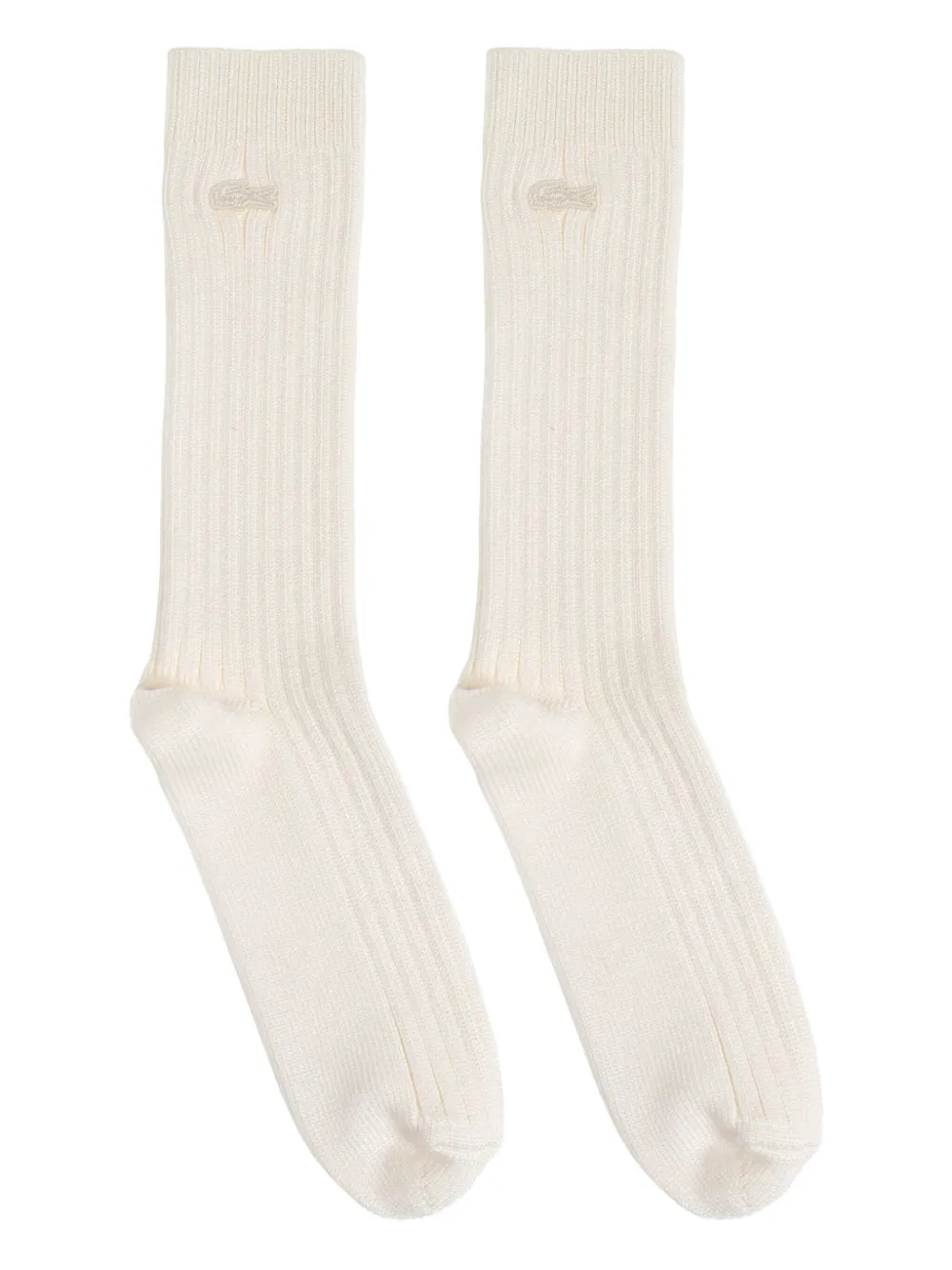 Lacoste logo-embroidered ribbed socks | Neutrals | Image 1