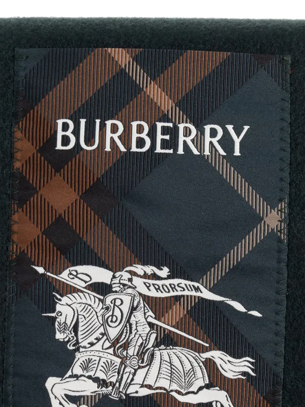 Burberry Fringed Logo Scarf | Green | FARFETCH