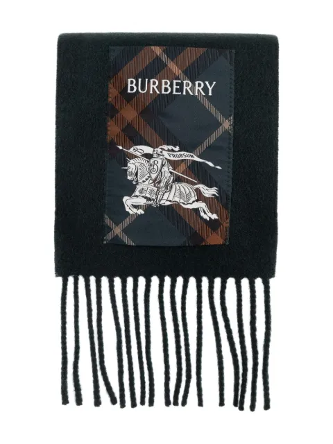 Burberry fringed logo scarf