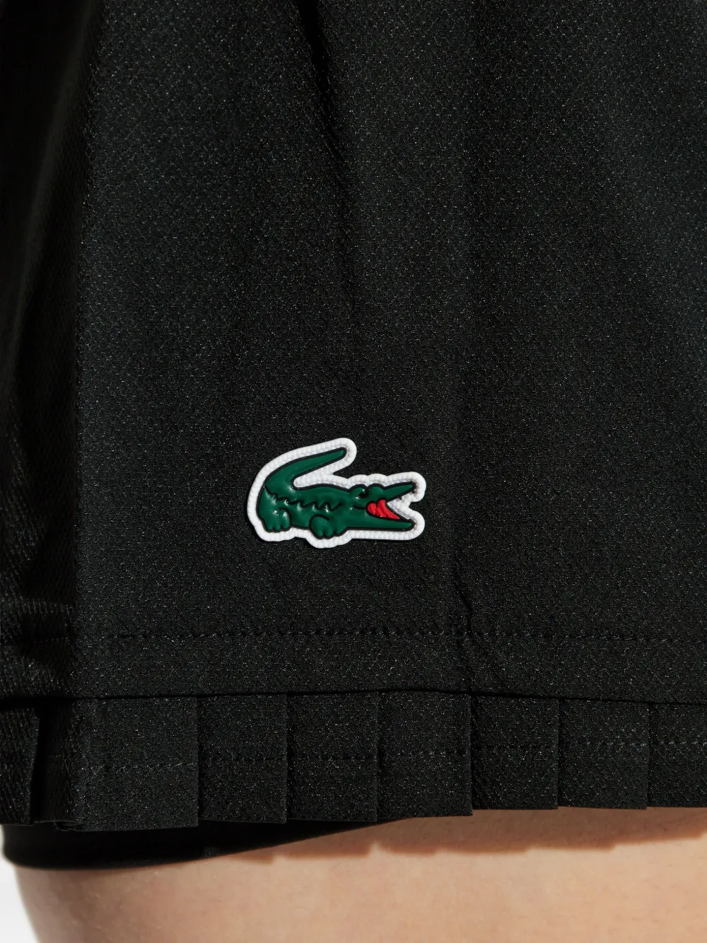 Lacoste Geplooide shorts met logo-applicatie Zwart