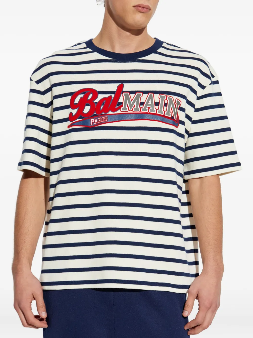 Balmain Gestreept T-shirt Wit