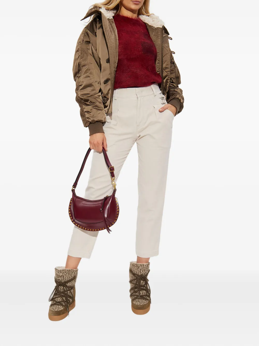 ISABEL MARANT Tiffenda buckle-detail jeans - Beige