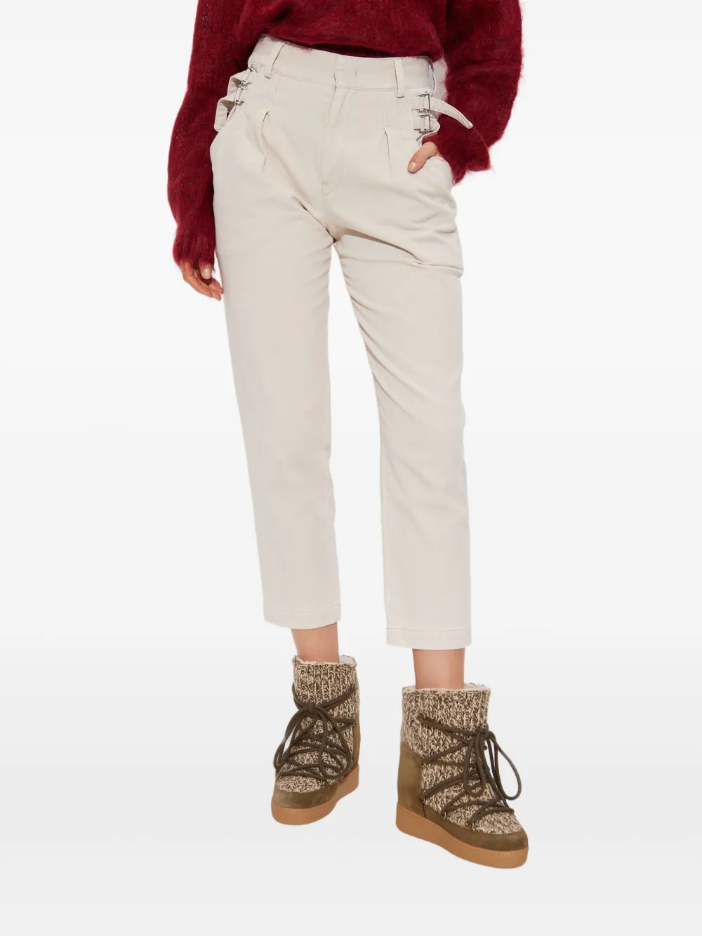 ISABEL MARANT Tiffenda jeans met gespdetail Beige